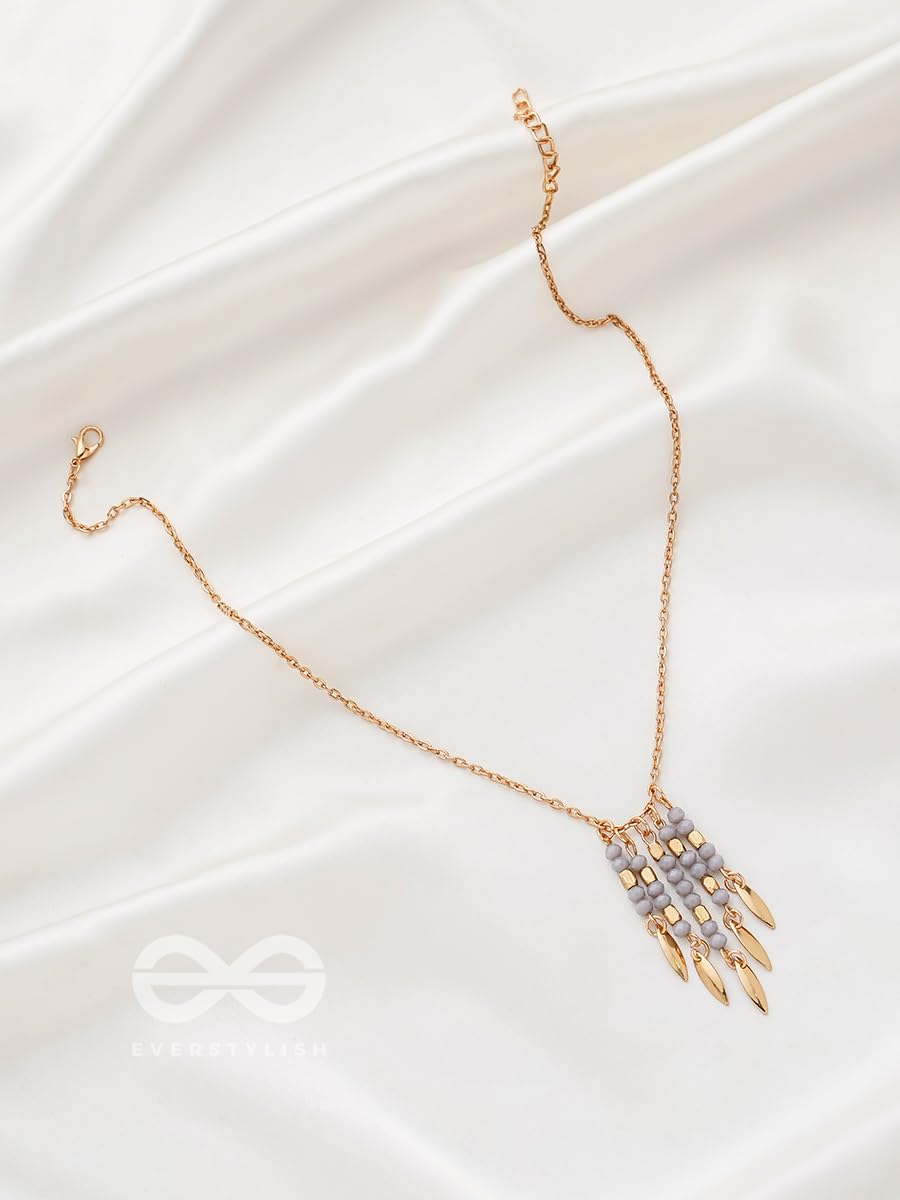 Charm Necklace for Women | Beads and Dangling Leaf Pendant