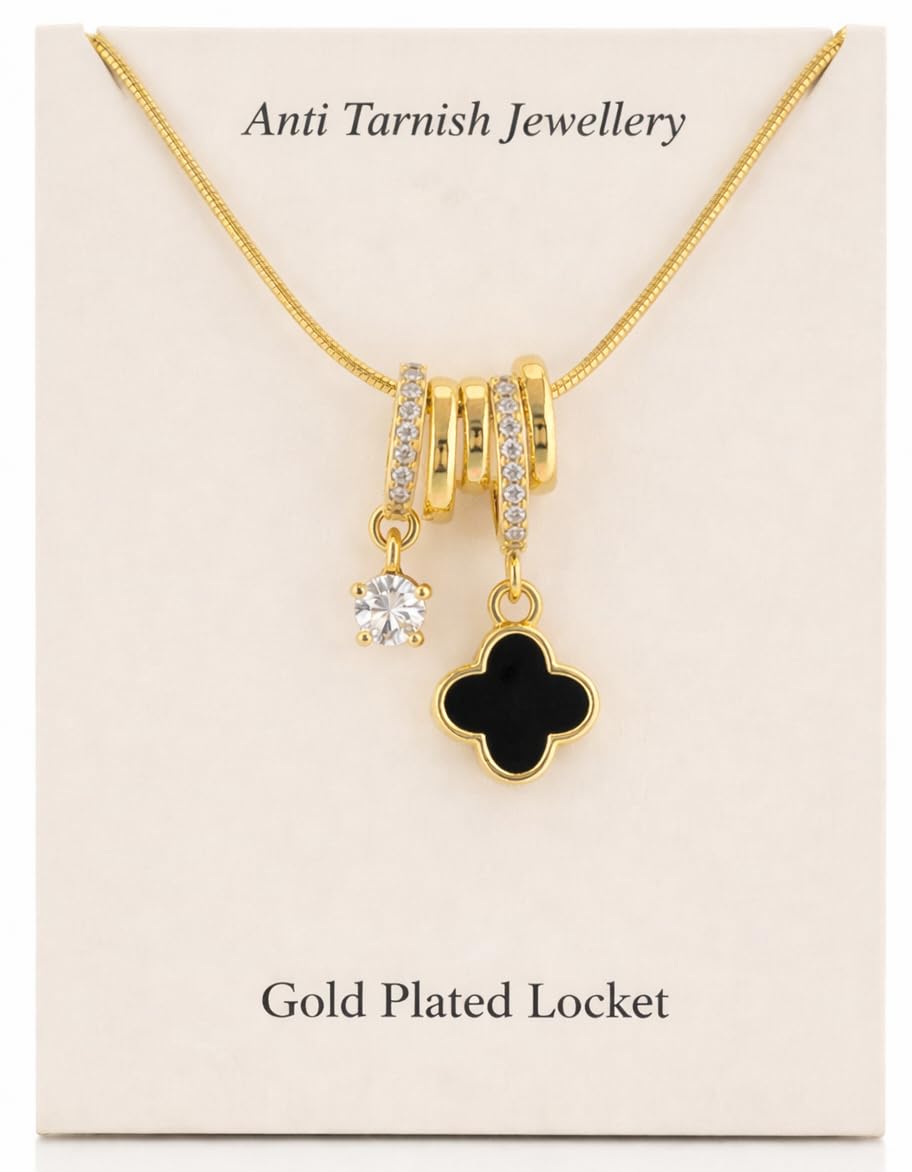 Anti Tarnish Pendant Necklace for Women | Gold Plated Locket | Charm Necklace