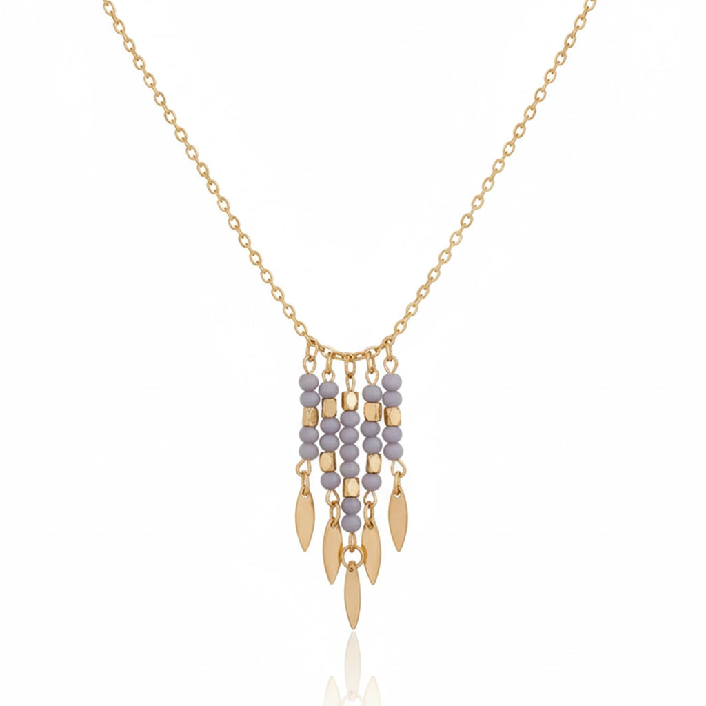 Charm Necklace for Women | Beads and Dangling Leaf Pendant