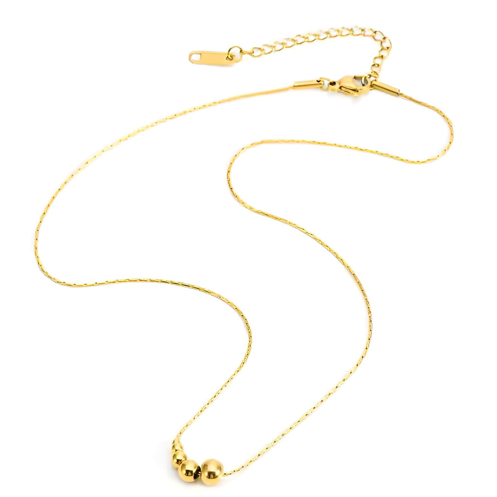 Gold Plated Ball Pendant Necklace Minimalist Dainty Chain