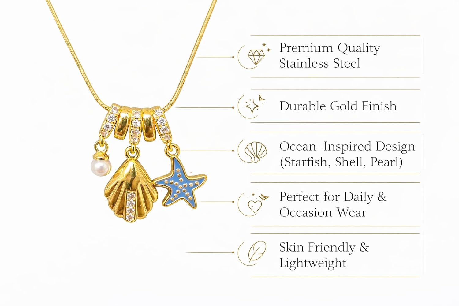 Anti Tarnish Pendant Necklace Perfect Chain for Everyday Wear