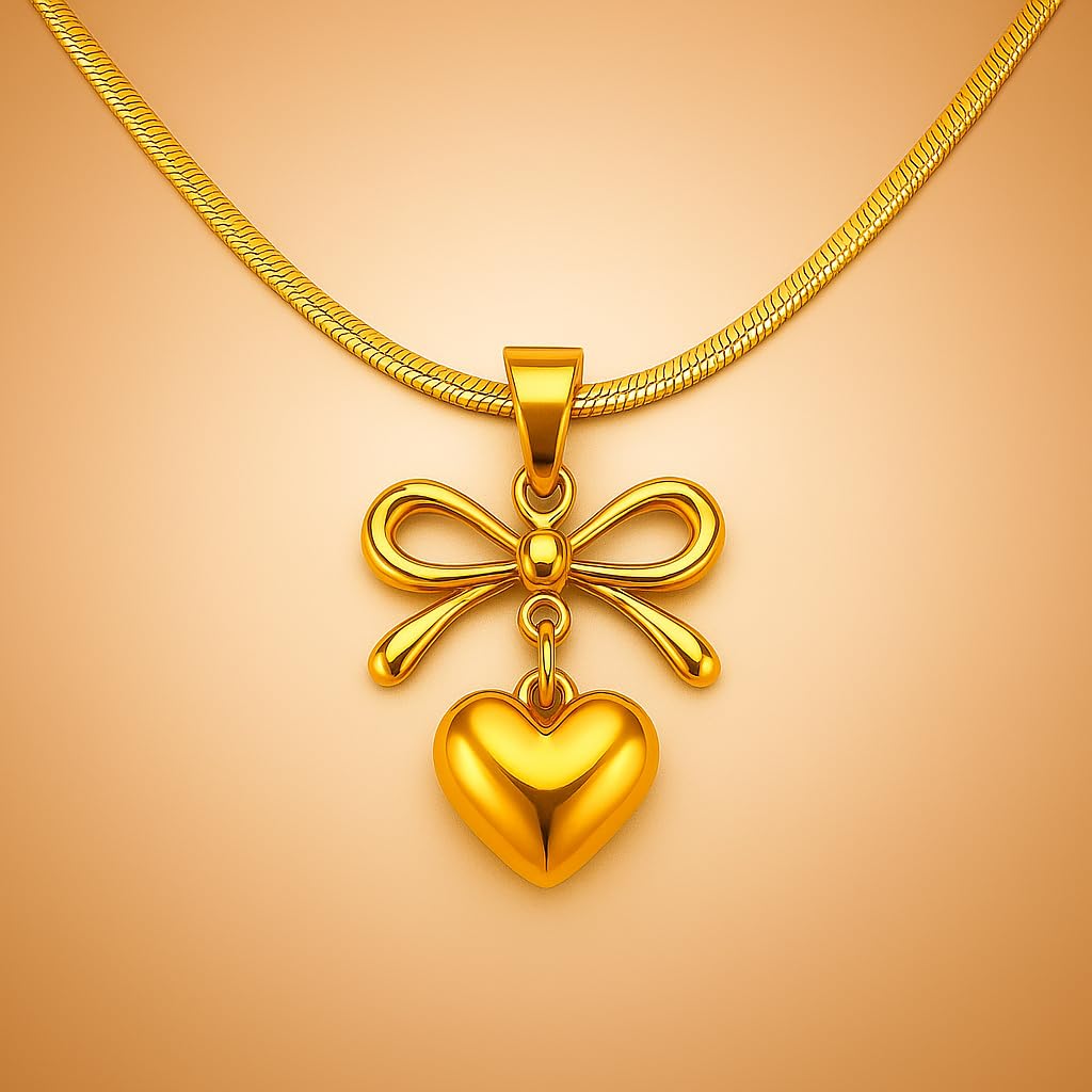Skin-Friendly Golden Heart Necklace For Women