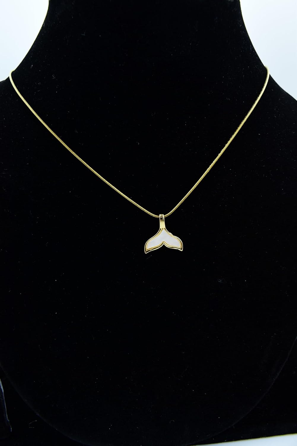 Whale Tail Necklace Waterproof Anti-Tarnish Gold Mermaid Tail Pendant