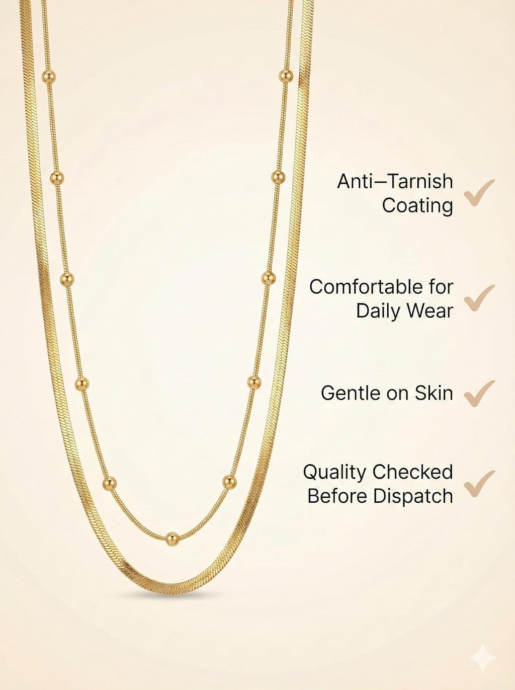 2 Layer Gold Plated Anti Tarnish Necklace