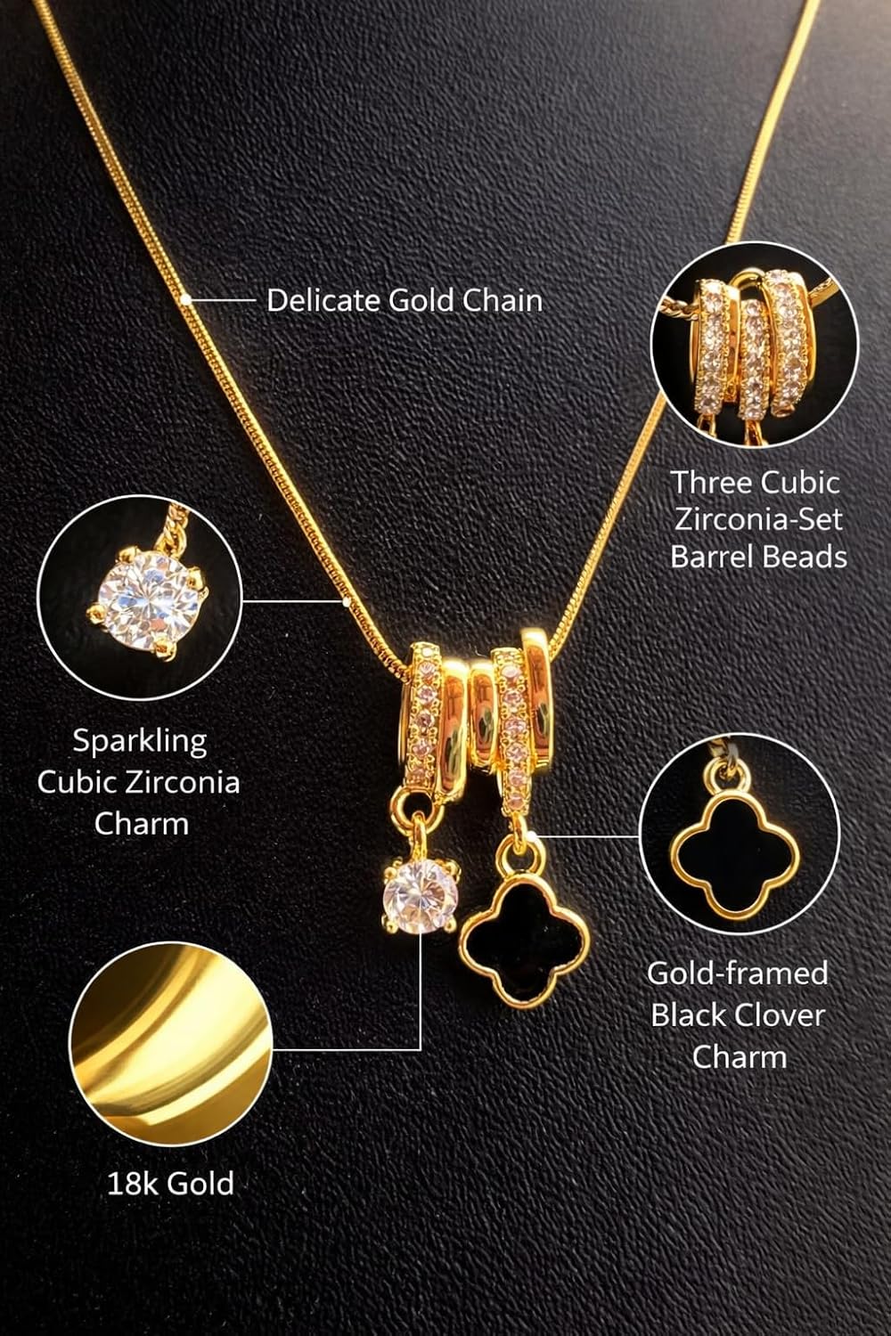 Anti Tarnish Pendant Necklace for Women | Gold Plated Locket | Charm Necklace