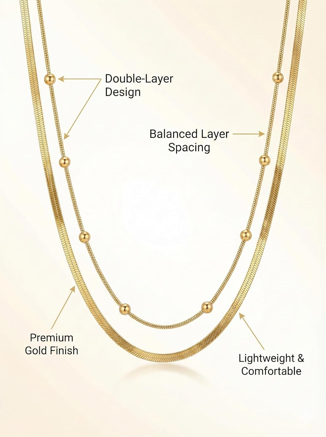 2 Layer Gold Plated Anti Tarnish Necklace