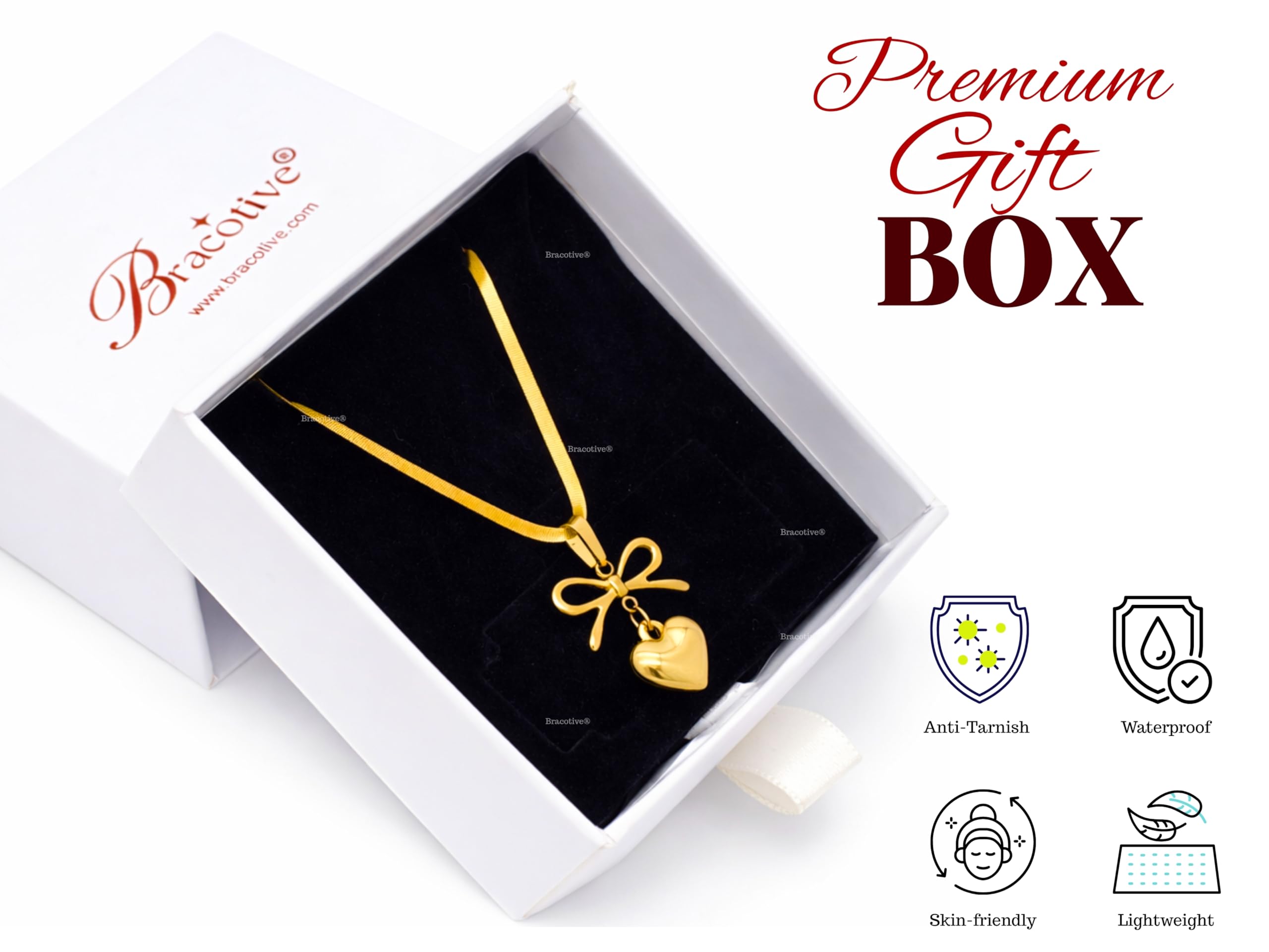 Skin-Friendly Golden Heart Necklace For Women