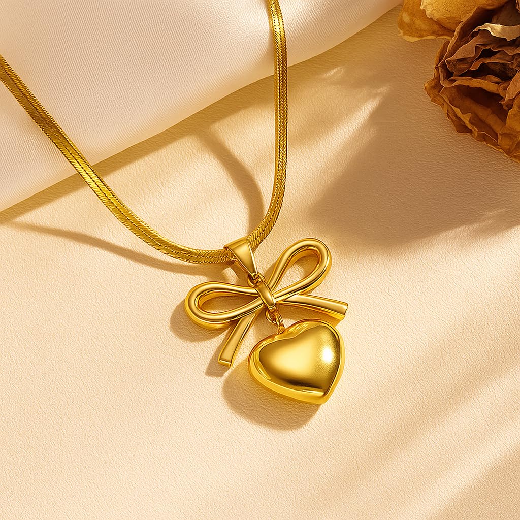 Skin-Friendly Golden Heart Necklace For Women