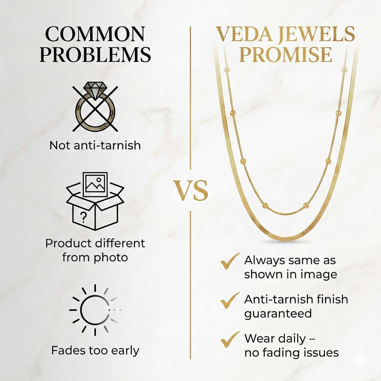 2 Layer Gold Plated Anti Tarnish Necklace