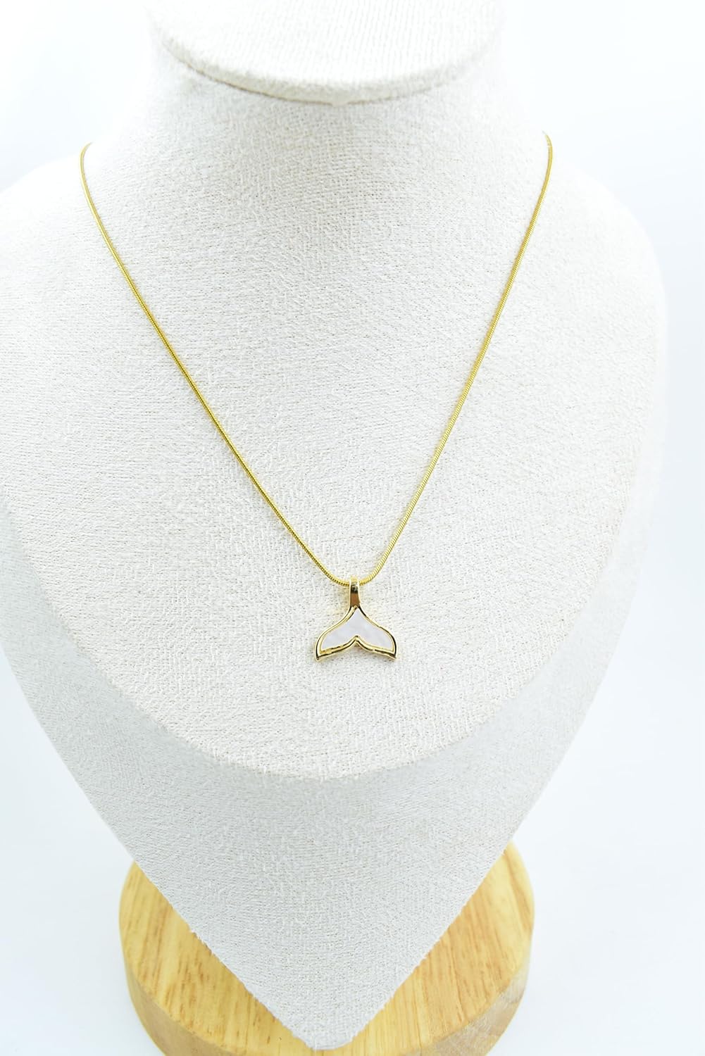 Whale Tail Necklace Waterproof Anti-Tarnish Gold Mermaid Tail Pendant