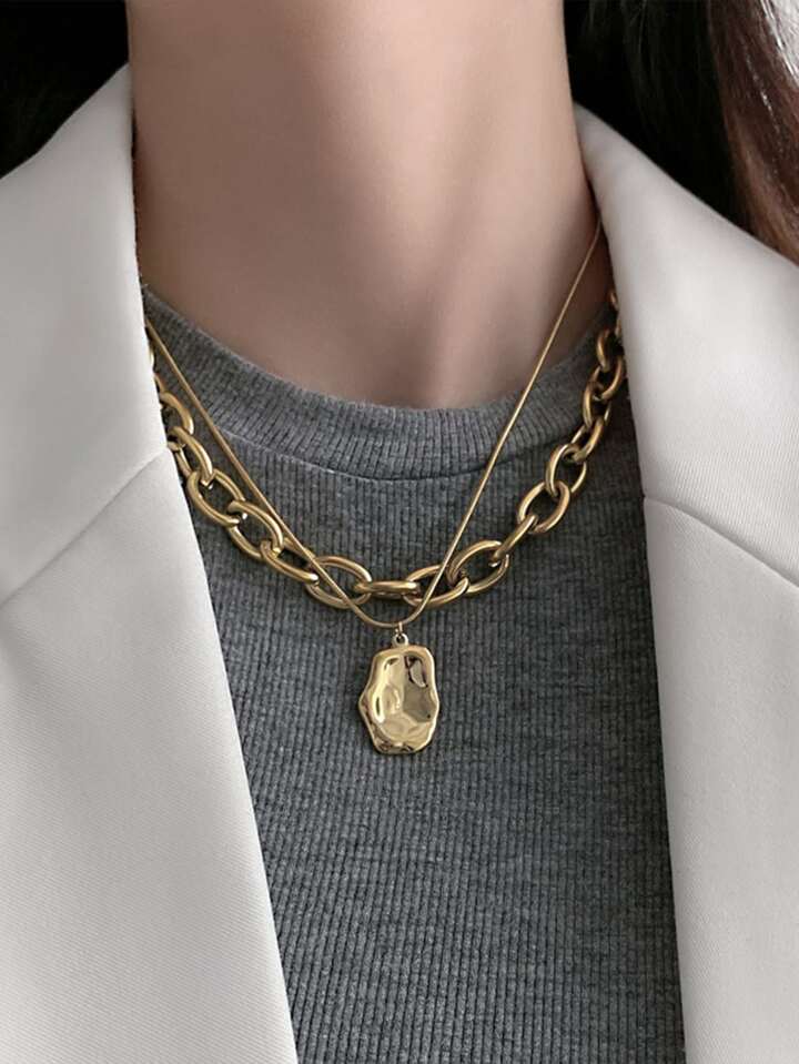 Trendy Anti Tarnish Necklace Gold Plated