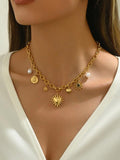 Beautiful Heart Charm Necklace Anti Tarnish