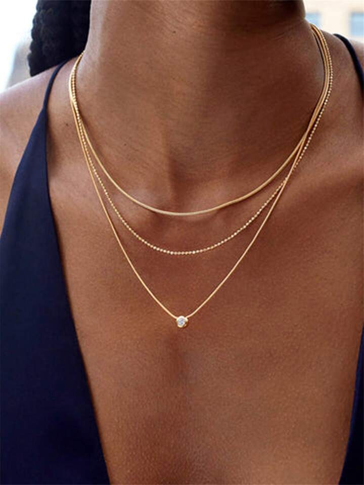 Multilayer Zirconia Beautiful Necklace