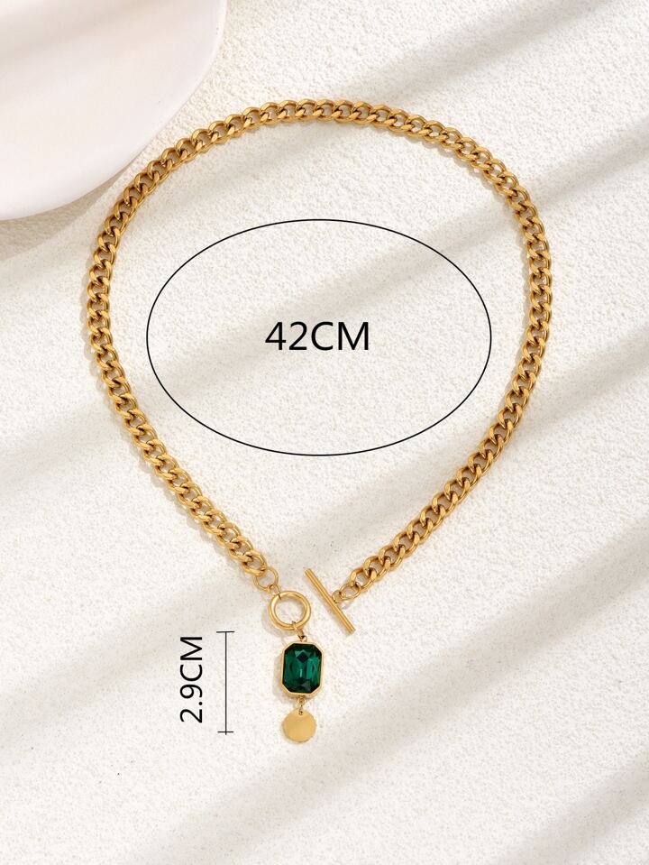 Cubic Zirconia OT Buckle Necklace Premium Look