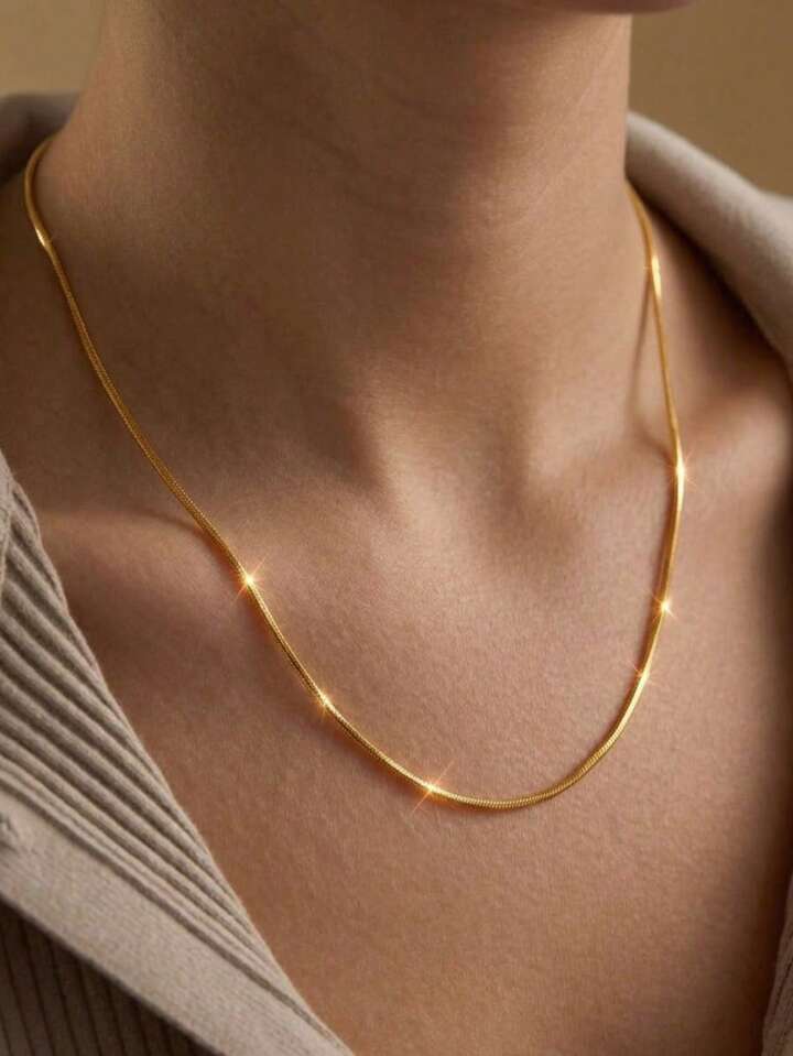 18K Gold Plated Braided Snake Chain Necklace