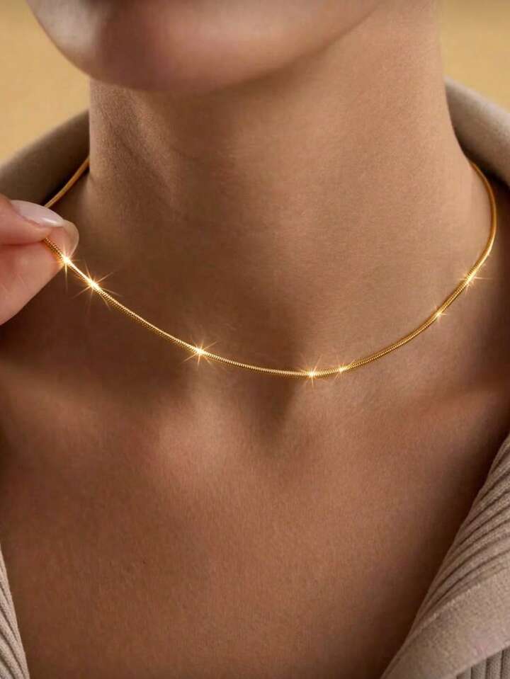 18K Gold Plated Braided Snake Chain Necklace