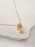 Star Pearl Pendant Necklace – 18K Gold Tone