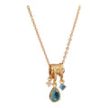 Ice Blue Teardrop Pendant Necklace – 18K Gold Tone