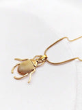 18K Gold Plated Beetle Pendant Necklace