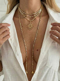 Vintage Coin Sun Y-Shaped Necklace – Layered Choker