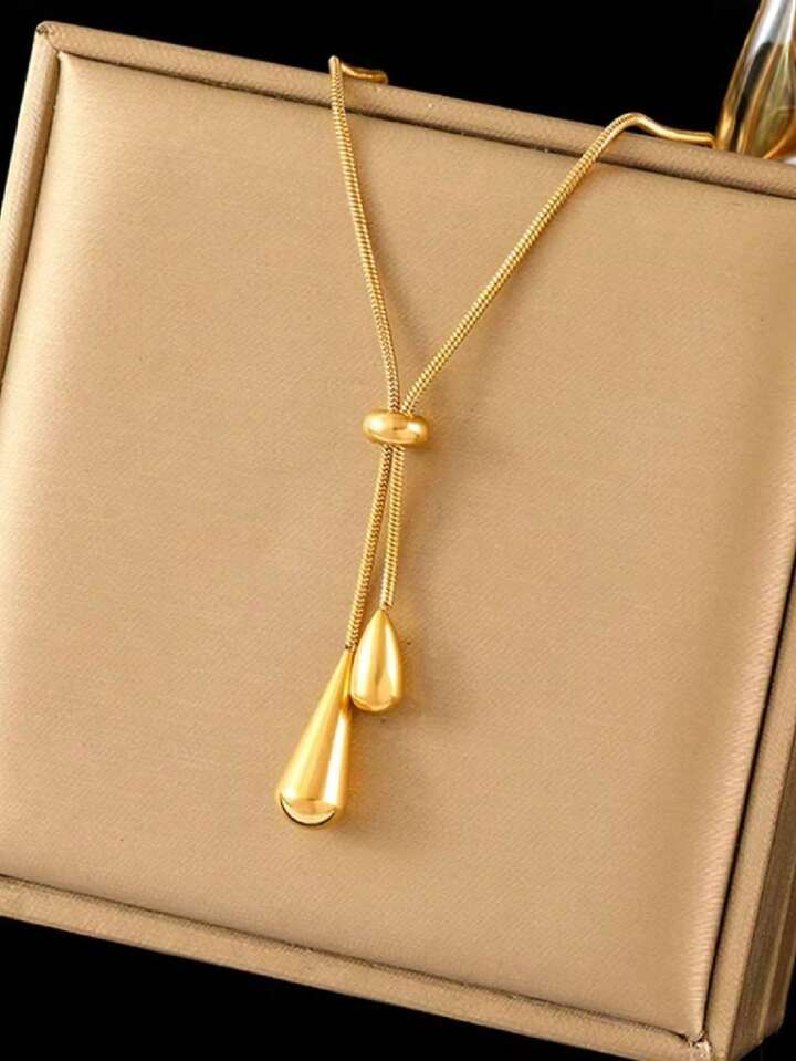 Retro Water Drop Pendant Necklace – Minimalist Jewelry