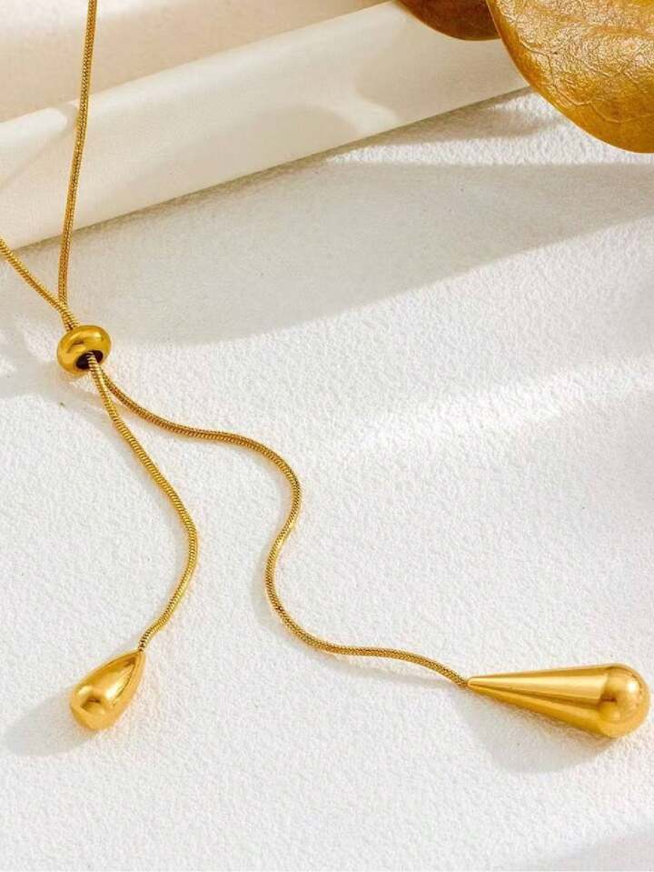 Retro Water Drop Pendant Necklace – Minimalist Jewelry