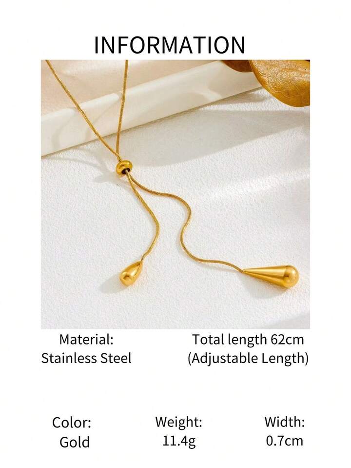 Retro Water Drop Pendant Necklace – Minimalist Jewelry