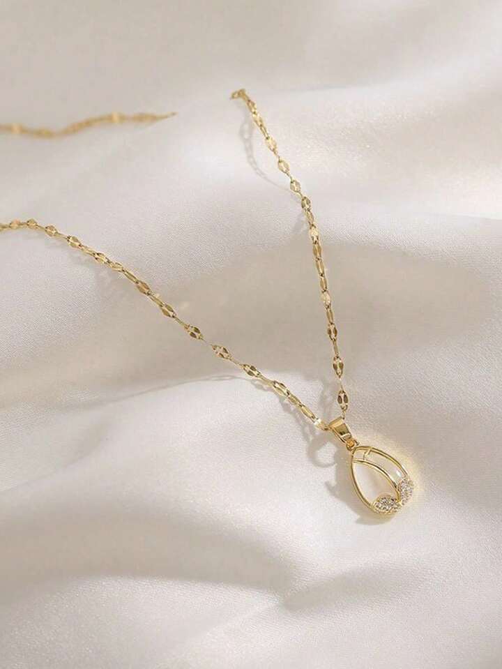 Titanium Tulip Necklace – Gold & Pink