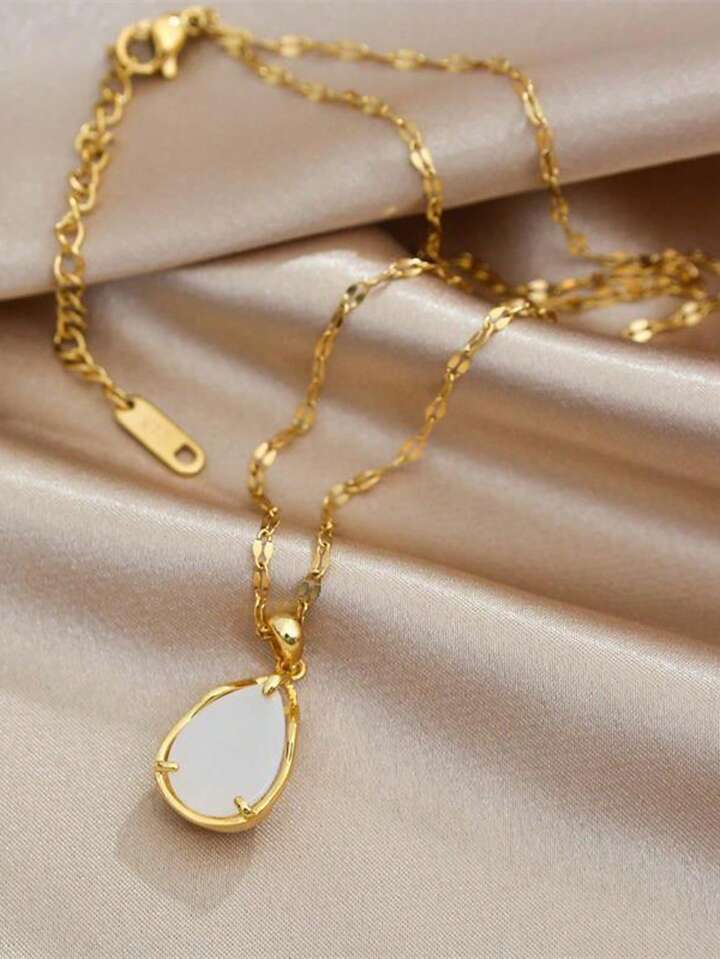Titanium Tulip Necklace – Gold & Pink