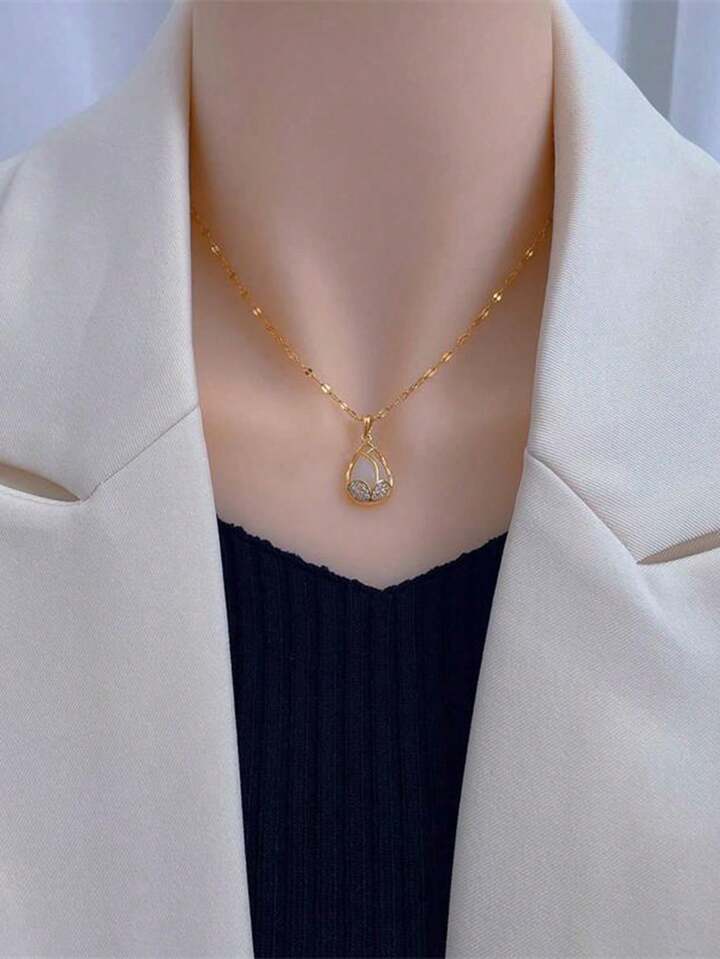 Titanium Tulip Necklace – Gold & Pink