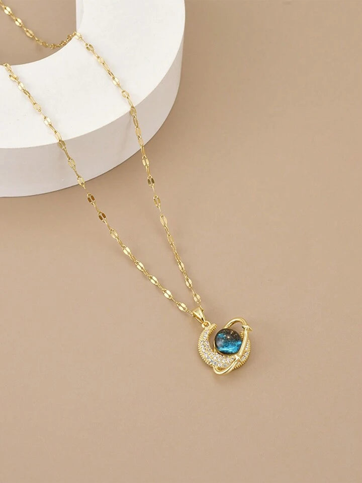 Celestial moon & butterfly pendant design