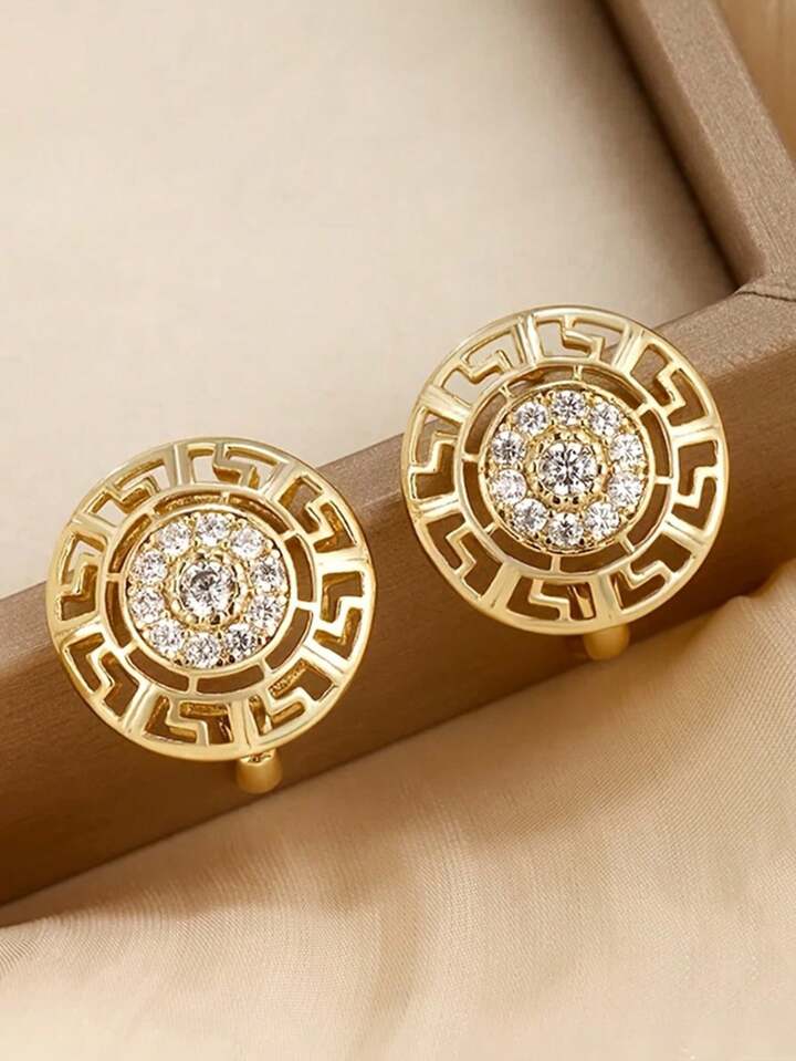 Cubic Zirconia Hoop Earrings Stunning Look