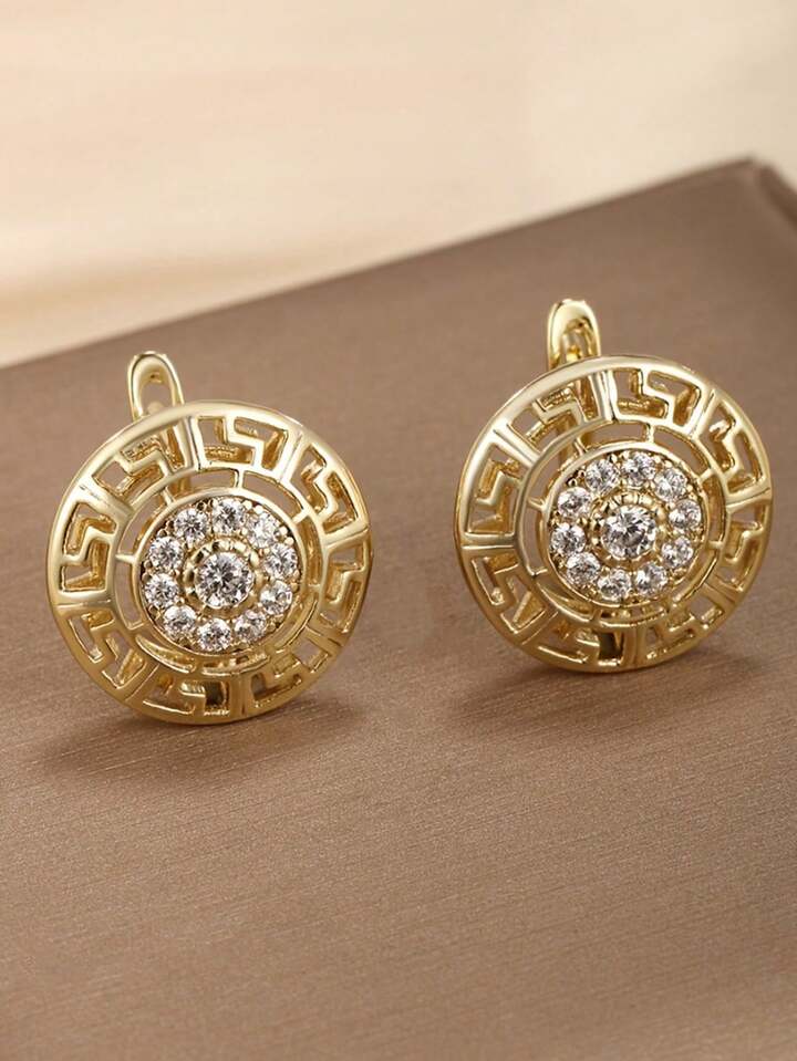 Cubic Zirconia Hoop Earrings Stunning Look
