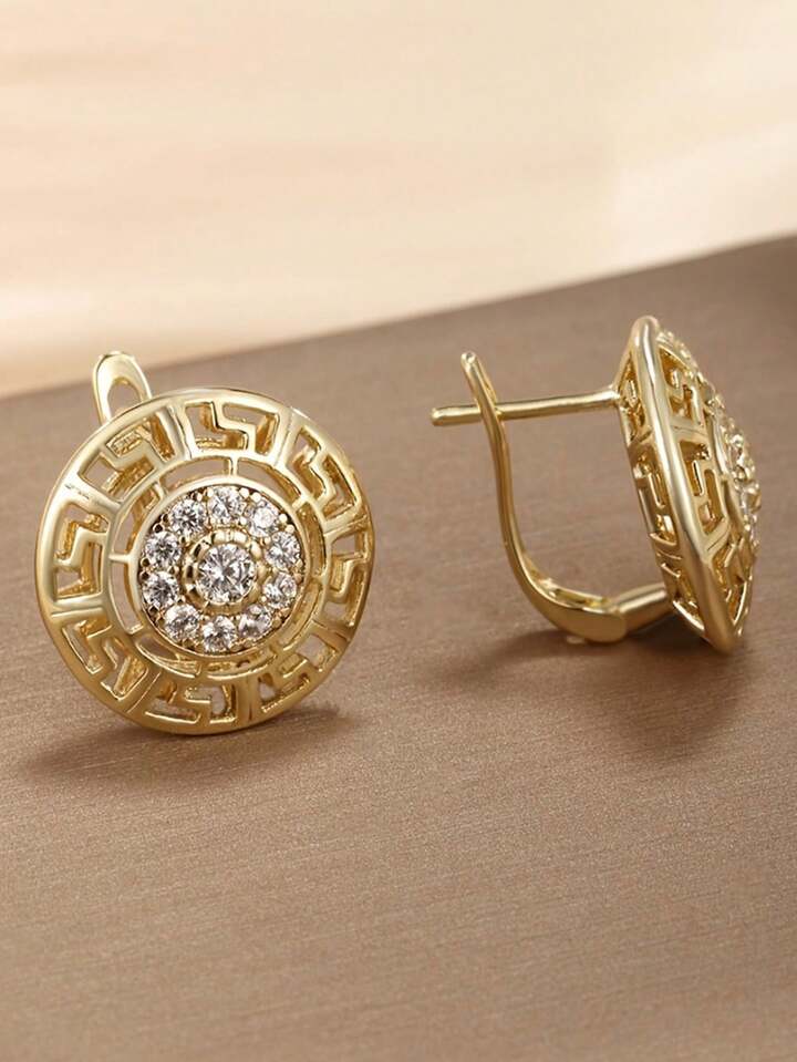 Cubic Zirconia Hoop Earrings Stunning Look