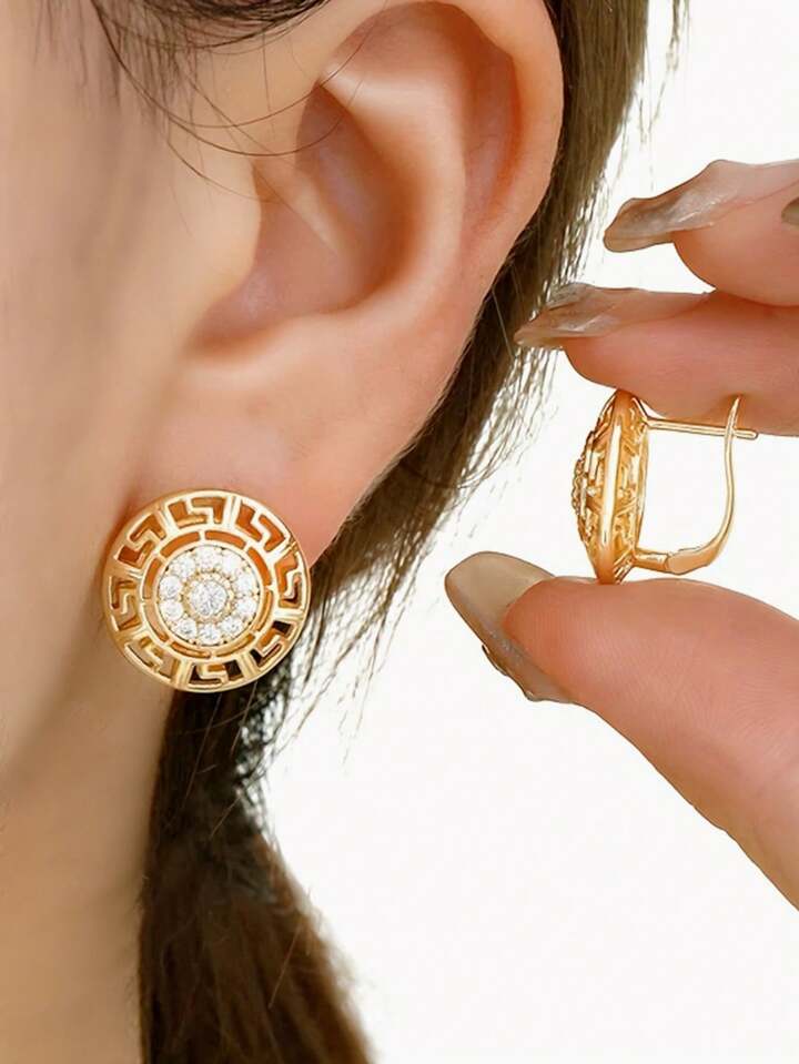 Cubic Zirconia Hoop Earrings Stunning Look