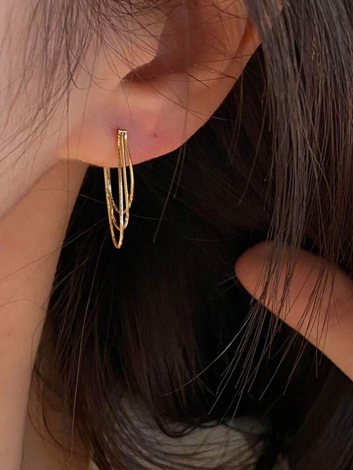 European-American Fashion Style Metal Chain Earrings