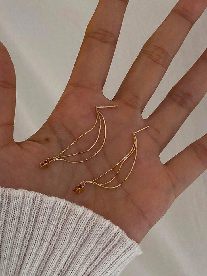 European-American Fashion Style Metal Chain Earrings