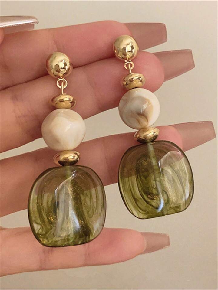 Vintage-Inspired Asymmetrical Tie-Dye Earrings
