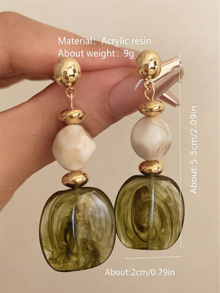 Vintage-Inspired Asymmetrical Tie-Dye Earrings