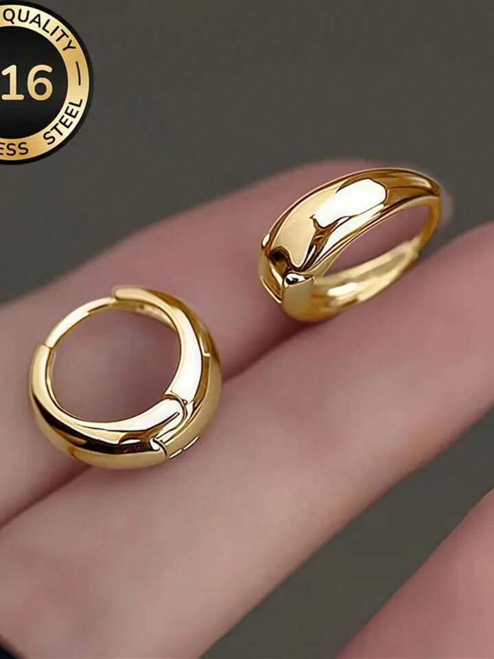 18K Gold Plated French Hoop Earrings