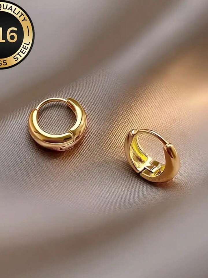 18K Gold Plated French Hoop Earrings