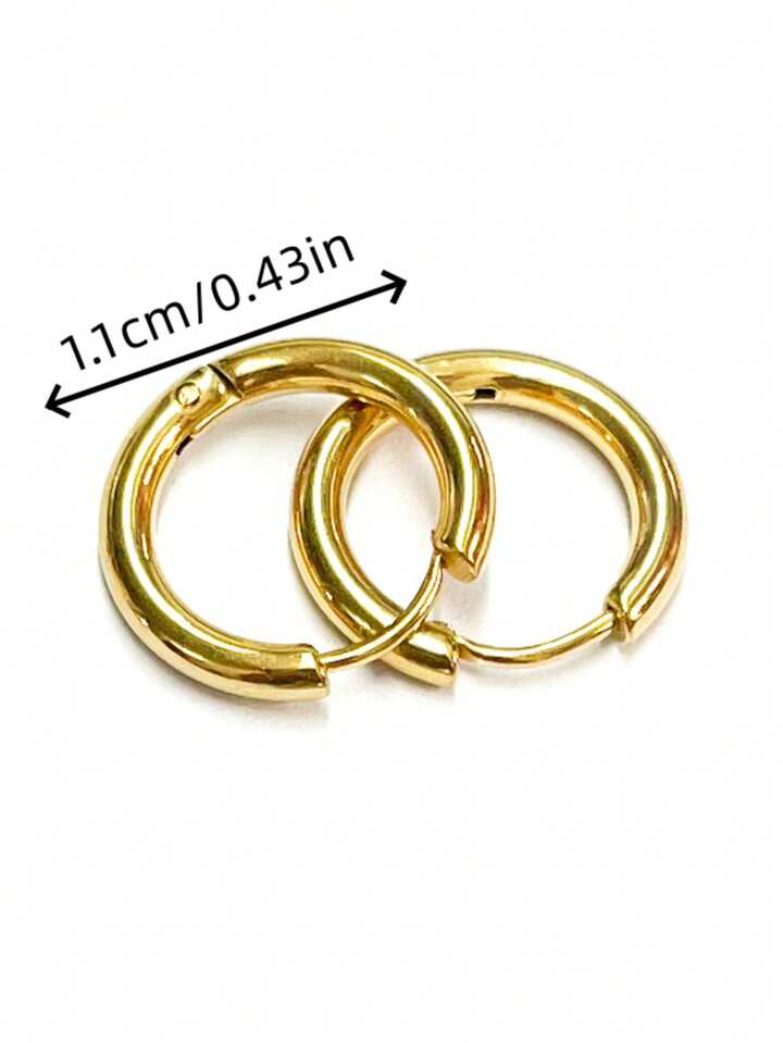 18K Gold Plated French Hoop Earrings