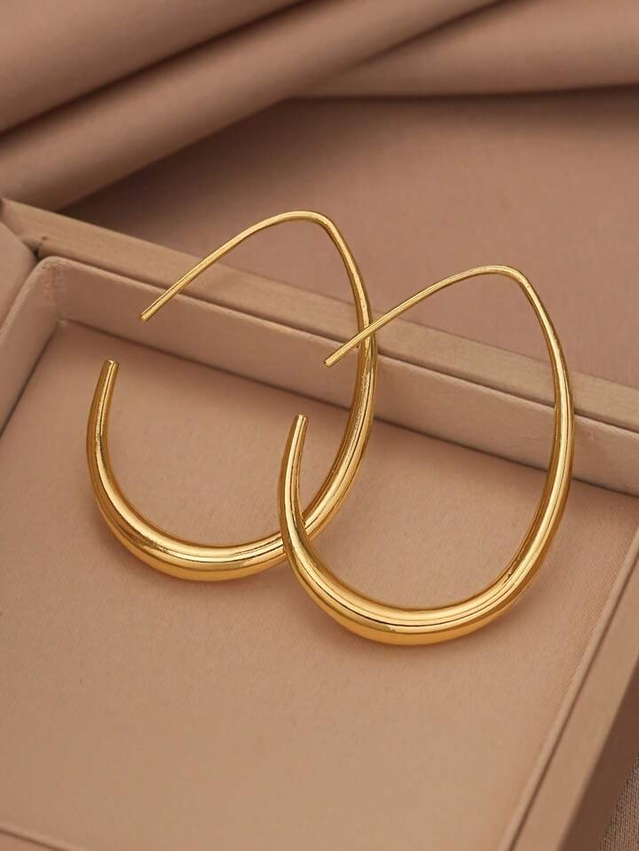 Oversized Teardrop Pear-shaped Hoop Earrings