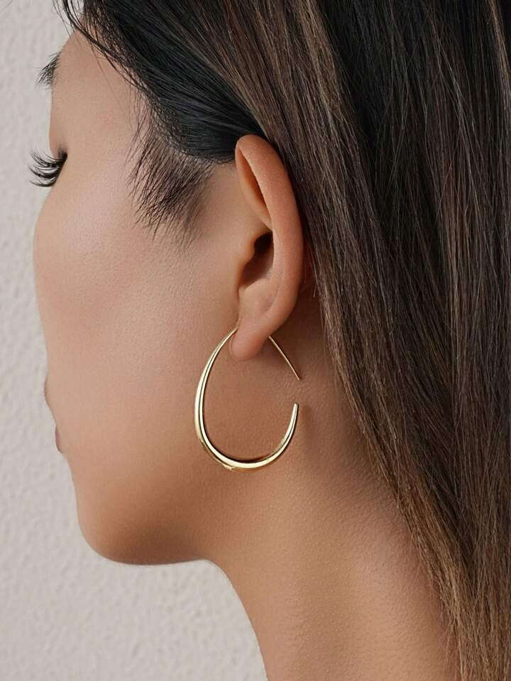 Oversized Teardrop Pear-shaped Hoop Earrings