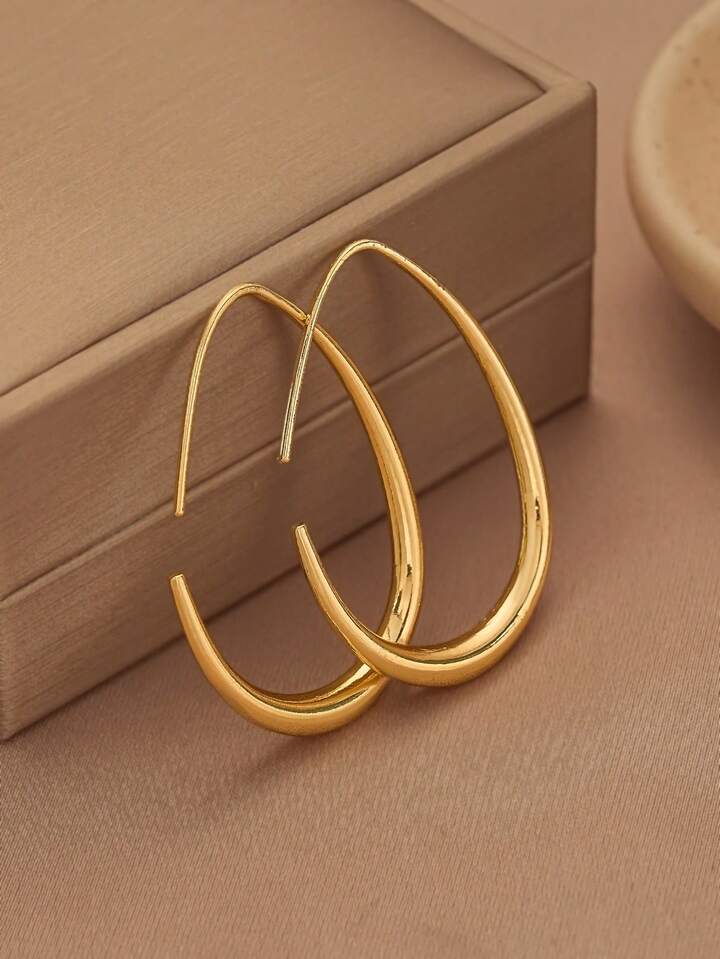 Oversized Teardrop Pear-shaped Hoop Earrings