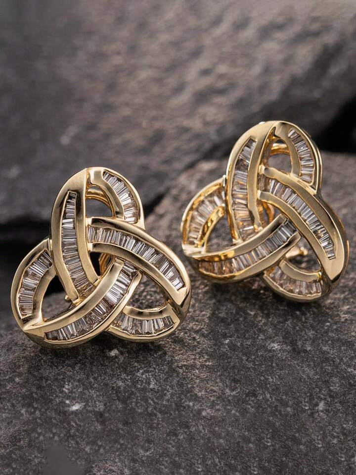 Exquisite Cubic Zirconia Stud Earrings