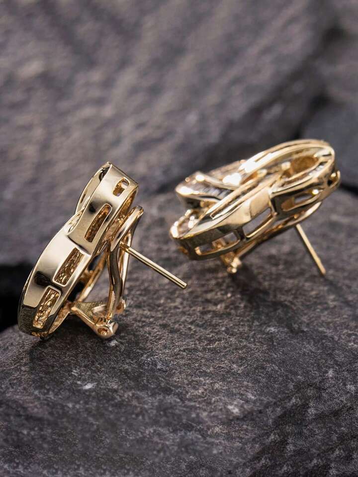 Exquisite Cubic Zirconia Stud Earrings