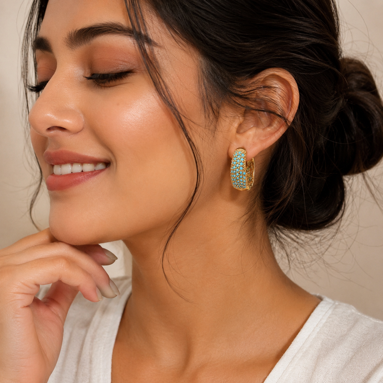 Bohemian Thick Creole Hoop Earrings