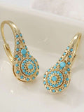 Elegant Synthetic Turquoise Teardrop Earrings