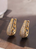 Fashion Zirconia Wing Design Clip-On Earrings with Faux Pearl